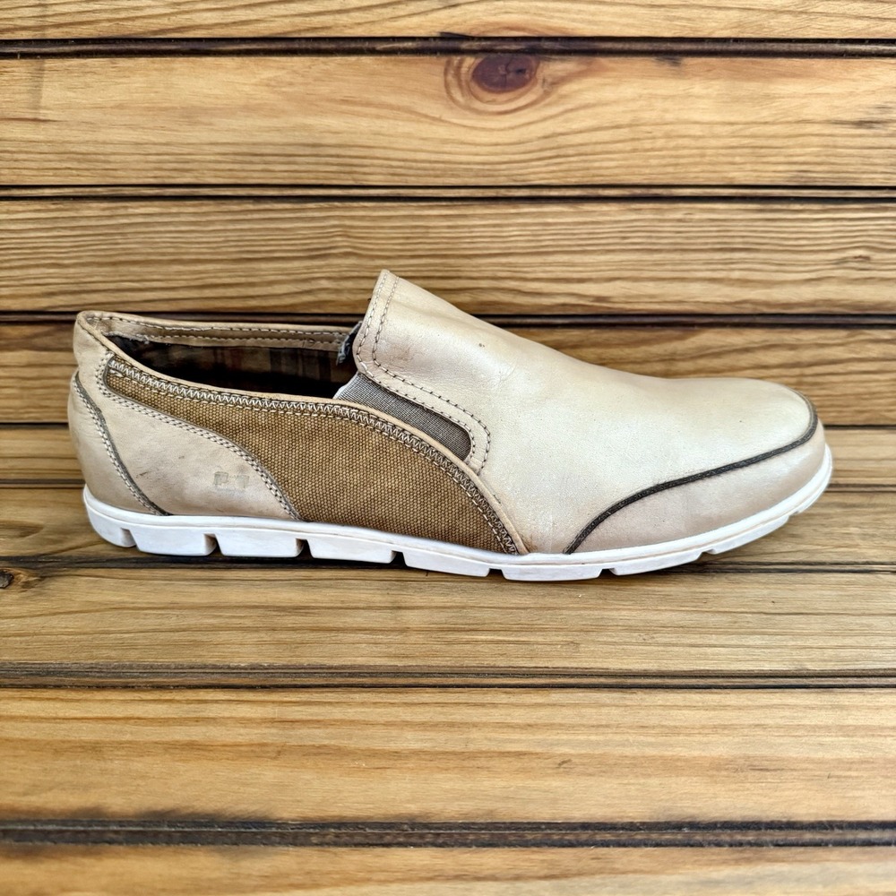Bed Stu Coaster Mens Shoes 13 Beige Leather Moc Toe Loafers Slip On Tan Brown - Picture 6 of 10